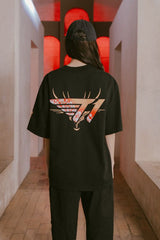 Fall Deer Drop Shoulder Tee