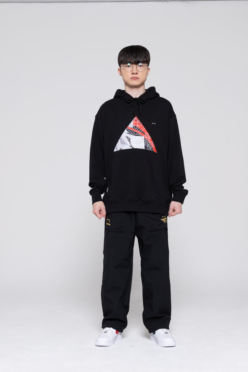 [T1 X MASTERCARD] Essential Applique Hoodie - Black