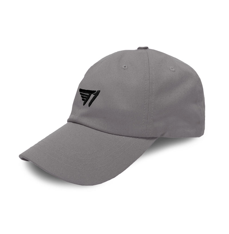 T1 Dad Hat_Black on Grey