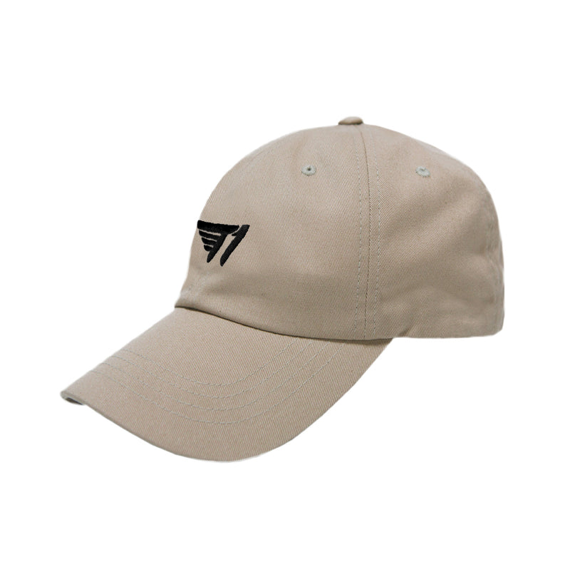 T1 Dad Hat_Black on Khaki