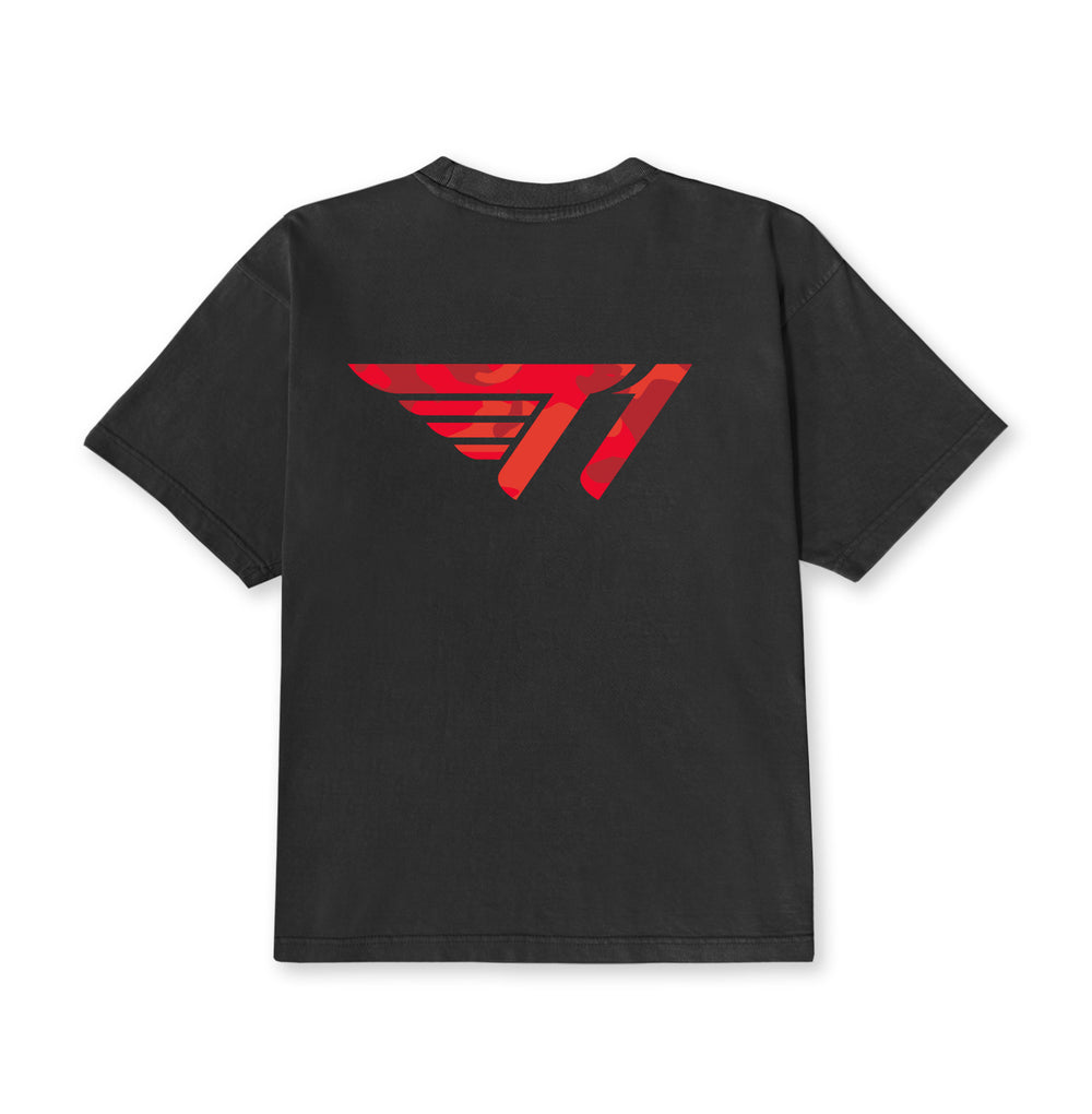 T1 Logo Tee_Red Camo on Black – T1 Shop