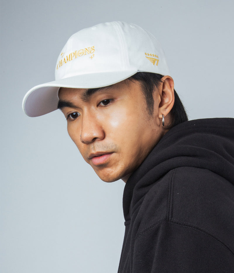 T1 2025 World Champions V6 Dad Hat - White