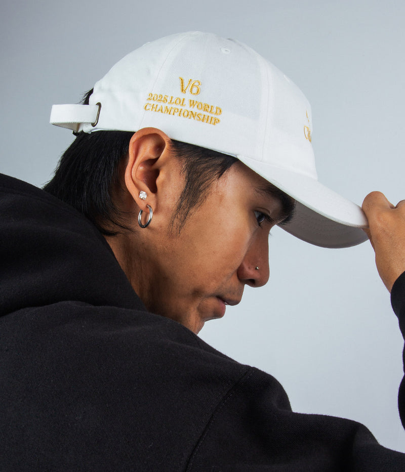 T1 2025 World Champions V6 Dad Hat - White