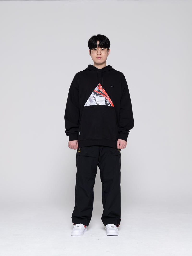 [T1 X MASTERCARD] Essential Applique Hoodie - Black