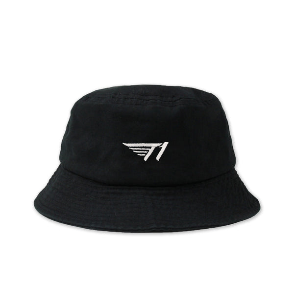 T1 Bucket Hat_White on Black