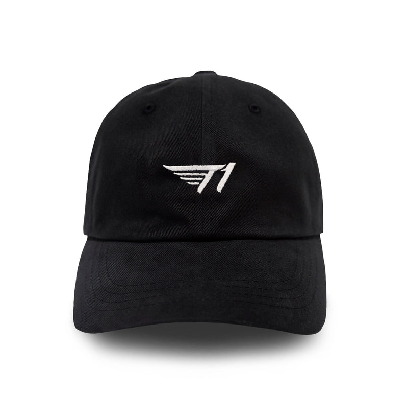 T1 Dad Hat_White on Black – T1 Shop